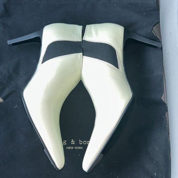 Rag & Bone Antique White Leather Ankle Shoes(Size 39/9) - Picture 3 of 10